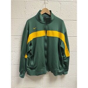 Nike Track Jacket X-Large Mens Green Yellow Full Zip Dri-Fit